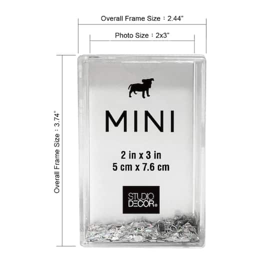 Silver Glitter 2" x 3" Mini Frame by Studio Décor® | Michaels